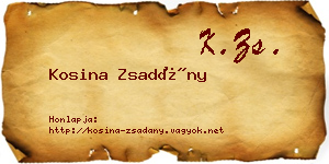 Kosina Zsadány névjegykártya
